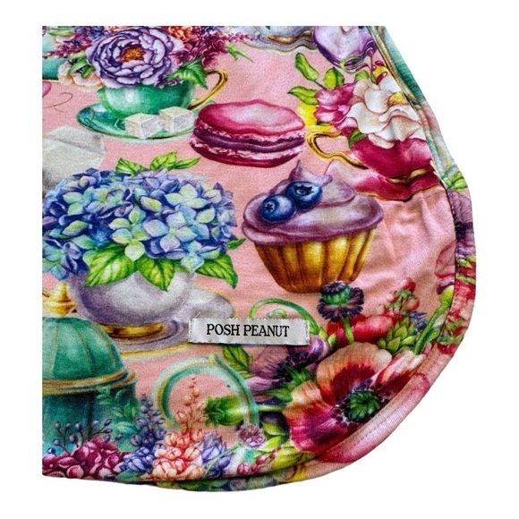 Posh Peanut Patoo Tea Party Pattern Baby Blanket - Picture 3 of 6